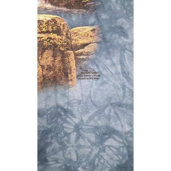 Vintage The Mountain T-Shirt Tie Dye XXL 2XL Men Eagle Waterfall Blue Wildlife - Picture 4 of 6